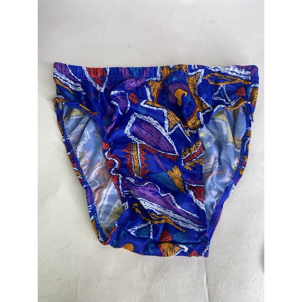 VTG Picopi Mens Size S Low Rise Polyester Fashion Print Brief Underwear 1 Piece